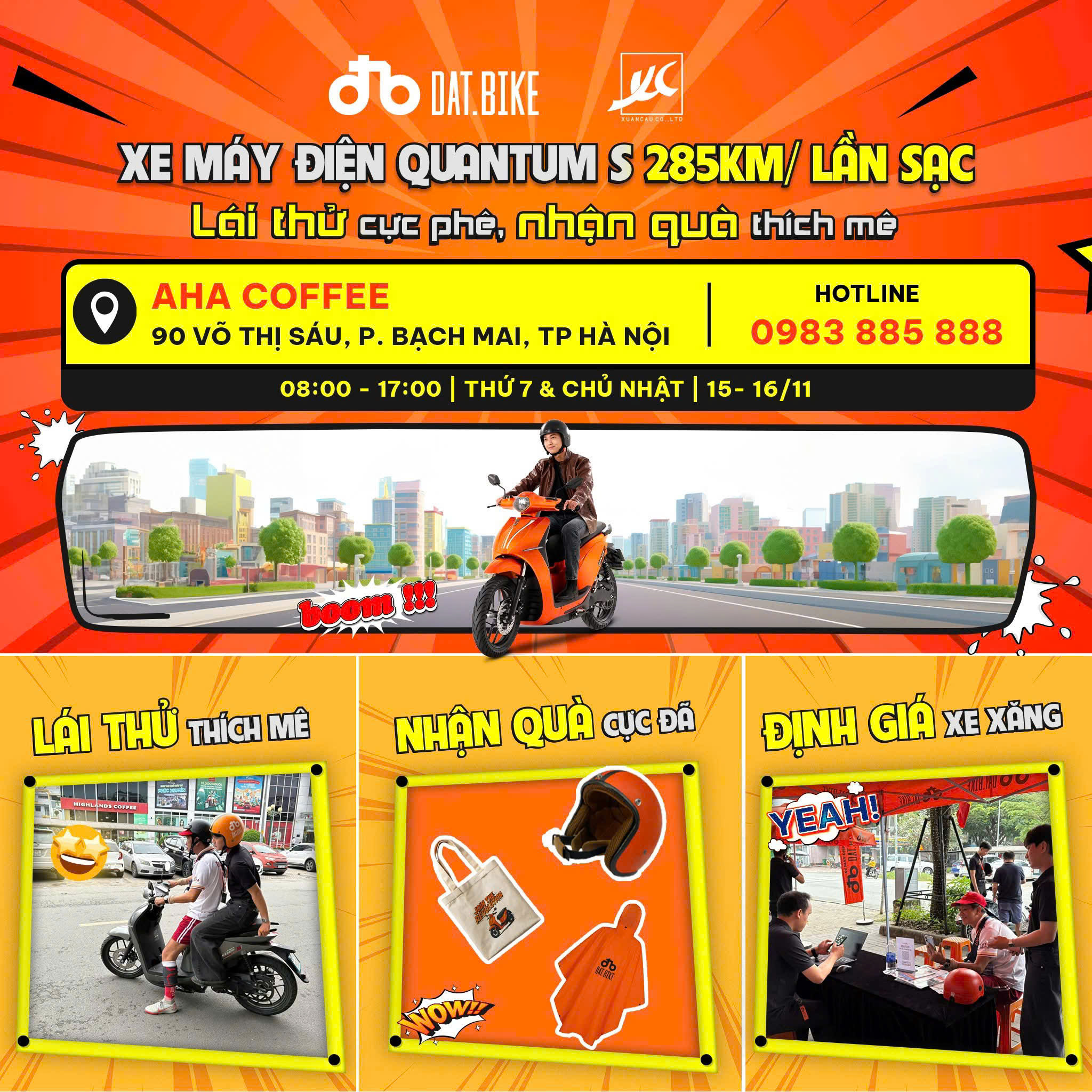🏍️ CHƯƠNG TRÌNH LÁI THỬ DAT BIKE QUANTUM S – CỰC PHÊ, NHẬN QUÀ THÍCH MÊ TẠI HÀ NỘI!