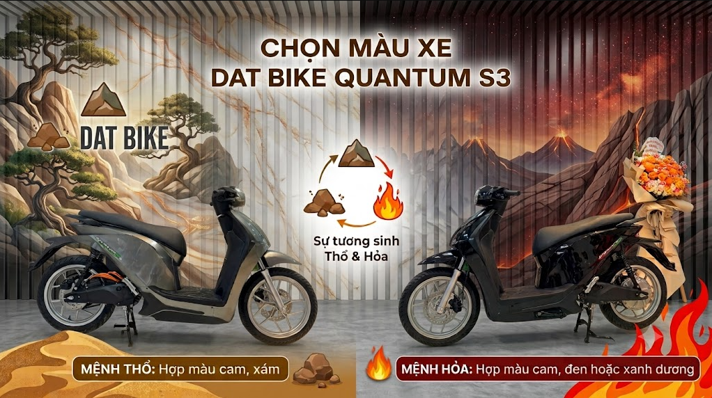 Chọn màu xe Dat Bike Quantum S3 hợp mệnh Thổ và Hỏa